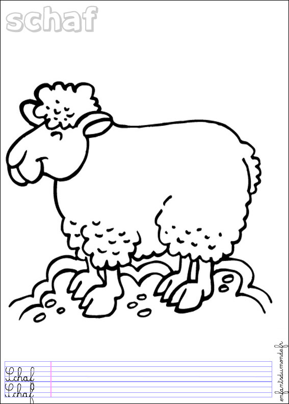 coloriage mouton 3 Coloriages Animaux de la ferme en 20 coloriage mouton 3