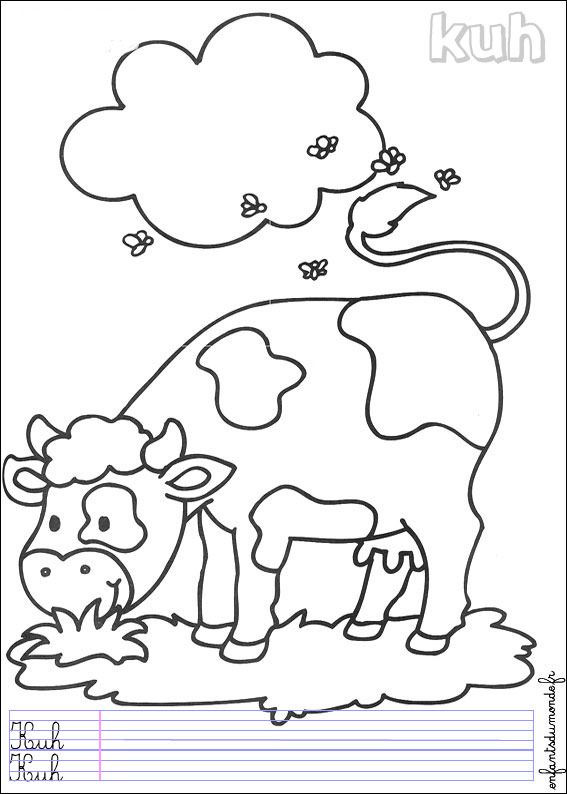 coloriage vache 3 Coloriages Animaux de la ferme en 29 coloriage vache 3