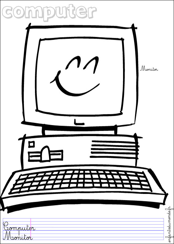 Coloriage Ordinateur A Imprimer