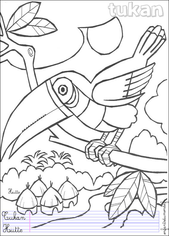 coloriage toucan 1