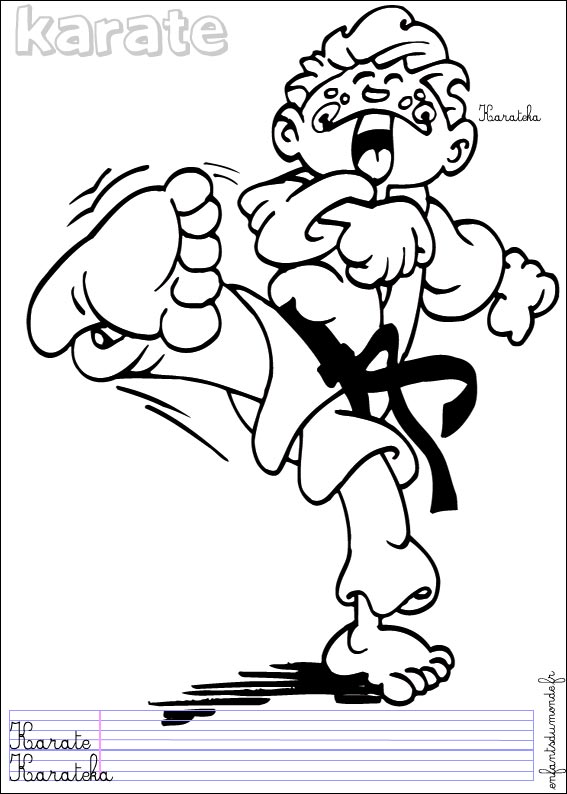 coloriage karate Coloriages Sports de combat en allemand