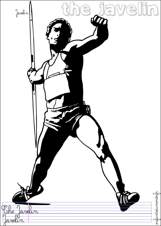coloriage lancer javelot 1