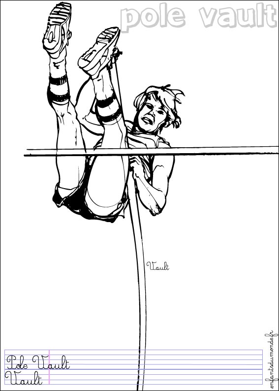 coloriage saut perche 1 .:. Coloriages Athlétisme en anglais coloriage saut perche 1 .:. Coloriages Athlétisme en anglais