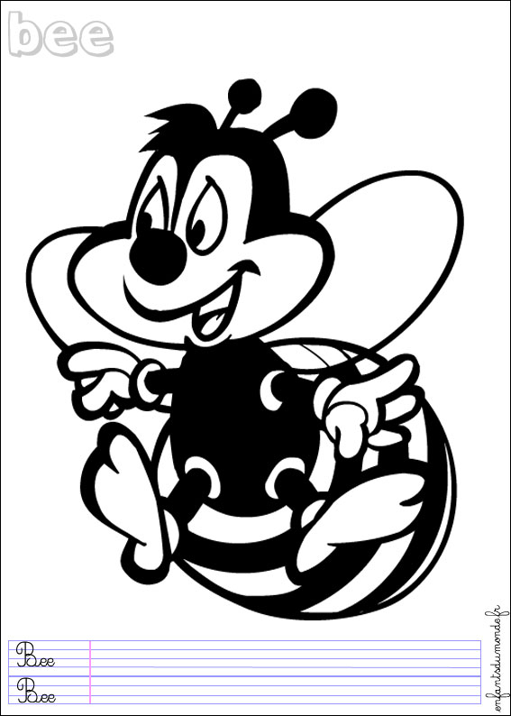 coloriage abeille 2