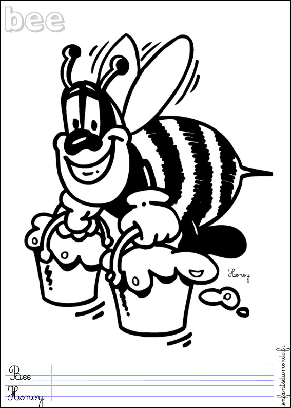 coloriage abeille 3
