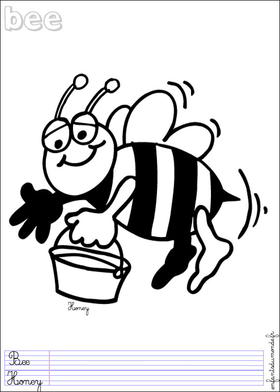 coloriage abeille 4
