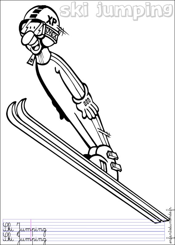 coloriage saut ski 1 .:. Coloriages Sports d'hiver en anglais coloriage saut ski 1 .:. Coloriages Sports d'hiver en anglais