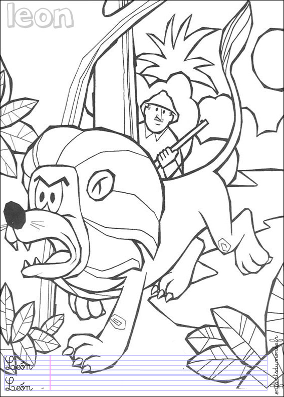 coloriage lion 1 Coloriages Animaux de la jungle en 53 coloriage lion 1