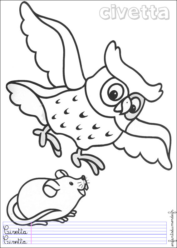 coloriage chouette 1 Coloriages Animaux de la forêt en 35 coloriage chouette 1