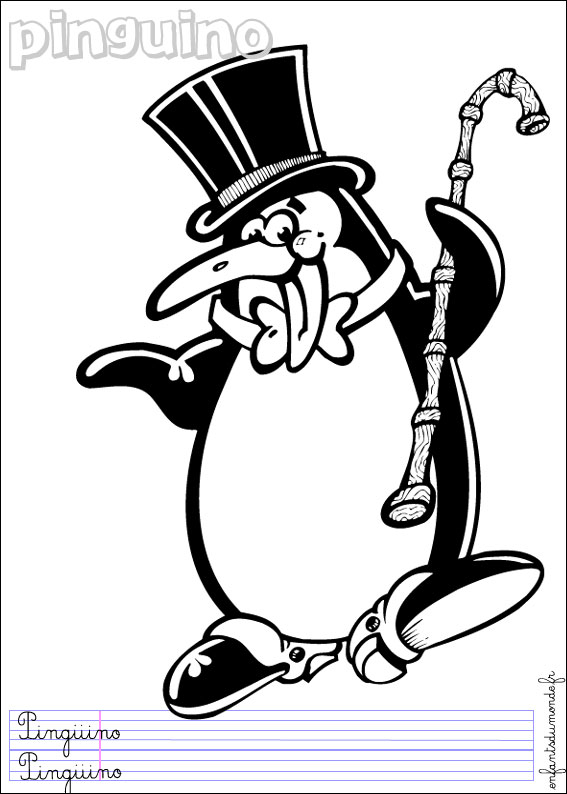 Coloriage Pingouin 1 Coloriages Animaux Du Froid En Italien