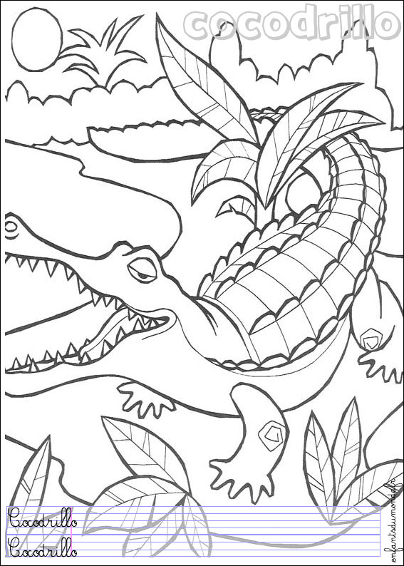 46 coloriage crocodile 1