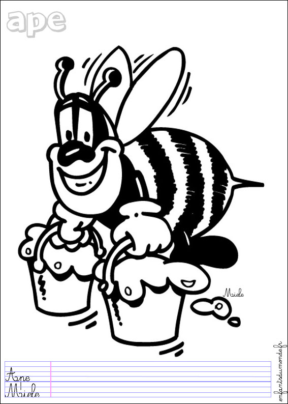 coloriage abeille 3