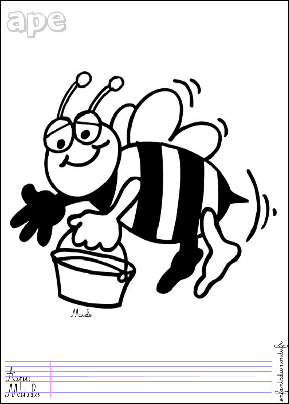 coloriage abeille 4