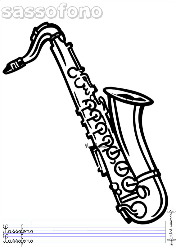 244 coloriage saxophone 1