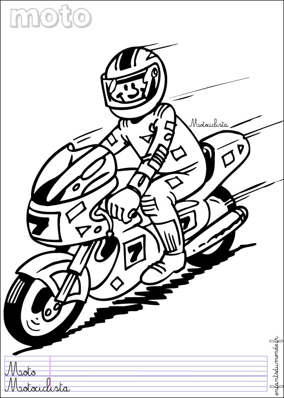 306 coloriage moto 1