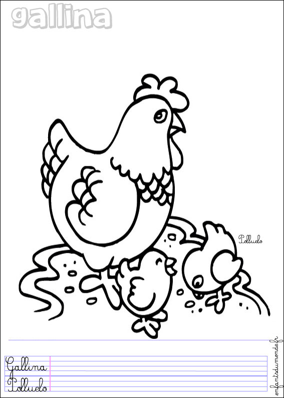 coloriage poule 2 Coloriages Animaux de la ferme en 24 coloriage poule 2